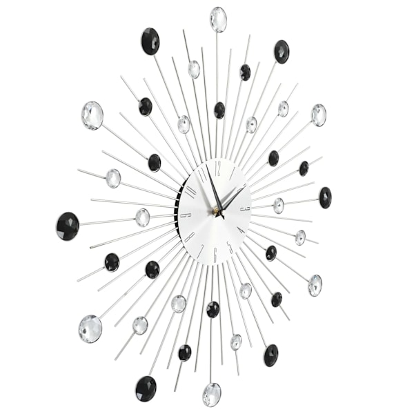 vidaXL Väggklocka med Quartz-urverk 50 cm modern design Silver