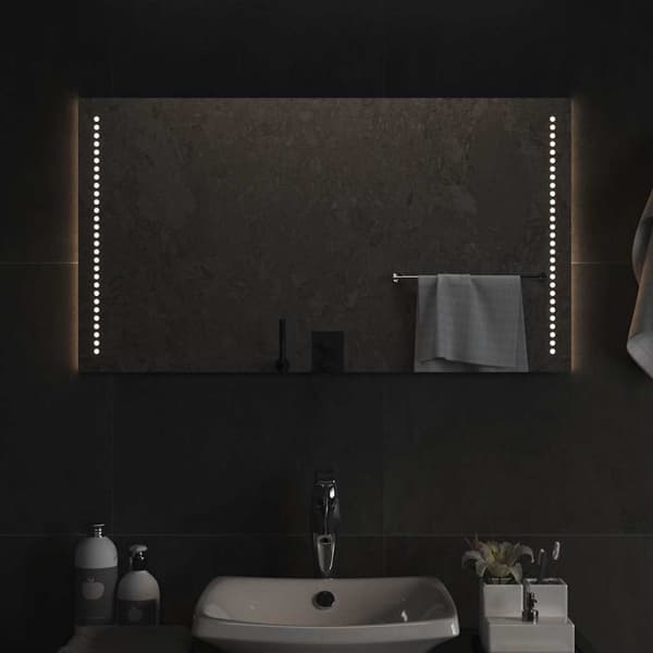 vidaXL Badrumsspegel LED 90x50 cm Transparent