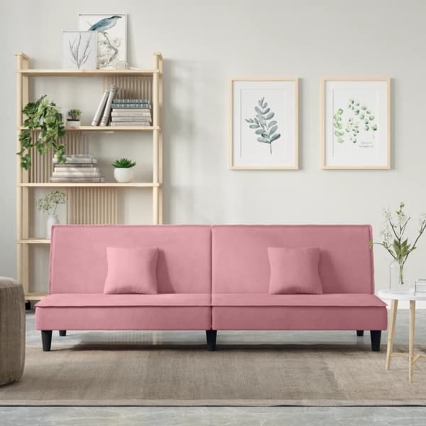 vidaXL Bäddsoffa rosa sammet Rosa