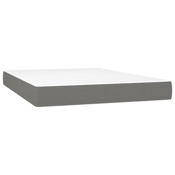 vidaXL Ramsäng med madrass mörkgrå 140x200 cm tyg Grå