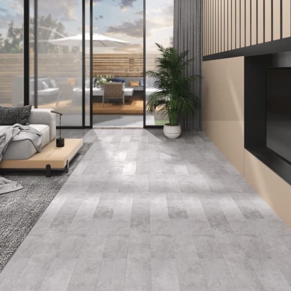 vidaXL Ej självhäftande PVC-golvplankor 5,26 m² 2 mm jordgrå grå