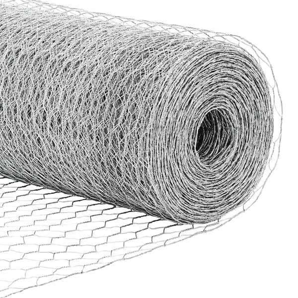 vidaXL Hexagonalt staket markfäste 100 x 0,4 m Galvaniserat stål Mesh Silver