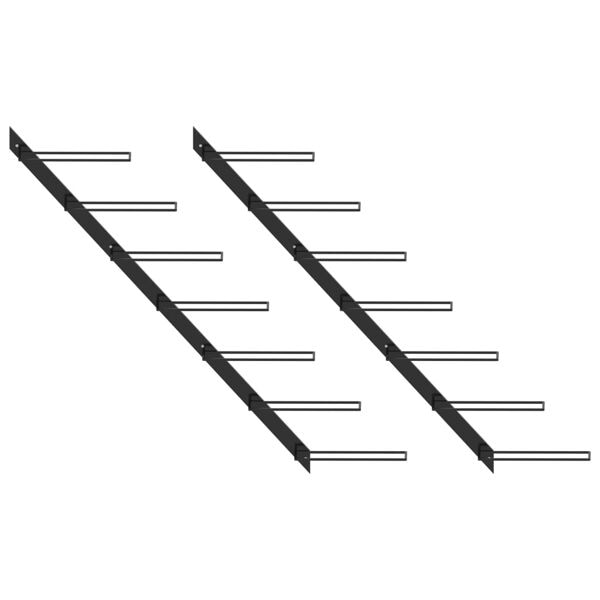vidaXL Väggmonterade vinställ för 14 flaskor 2 st svart metall Svart