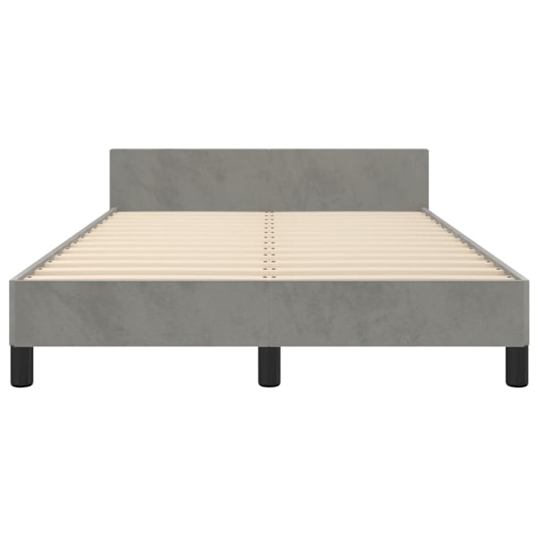 vidaXL Sängram utan madrass ljusgrå 120x200 cm sammet Grå