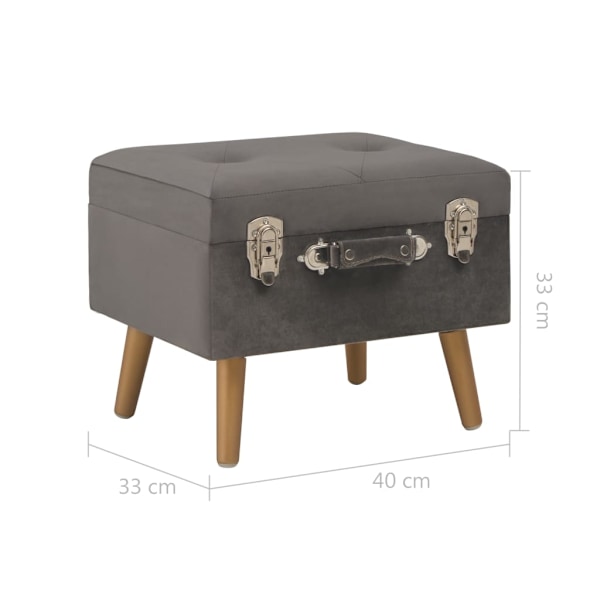 vidaXL Förvaringspall 40 cm grå sammet grå