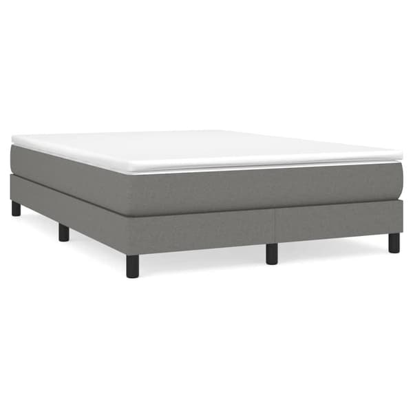 vidaXL Ramsäng med madrass mörkgrå 140x190 cm tyg Grå