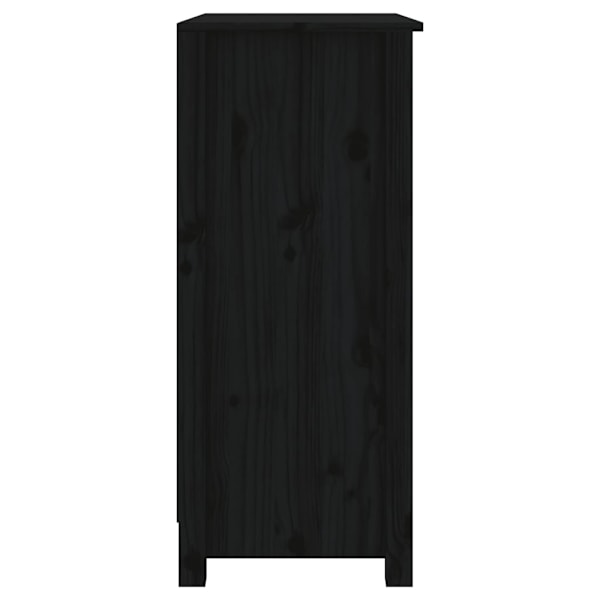 vidaXL Skänk svart 70x35x80 cm massiv furu Svart
