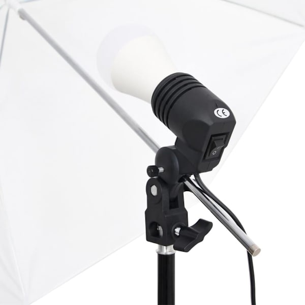 vidaXL Fotostudio med lampor och bakgrund Svart