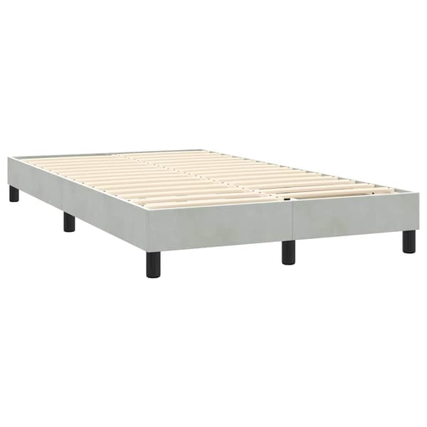 vidaXL Ramsäng med madrass ljusgrå 160x210 cm sammet Grå