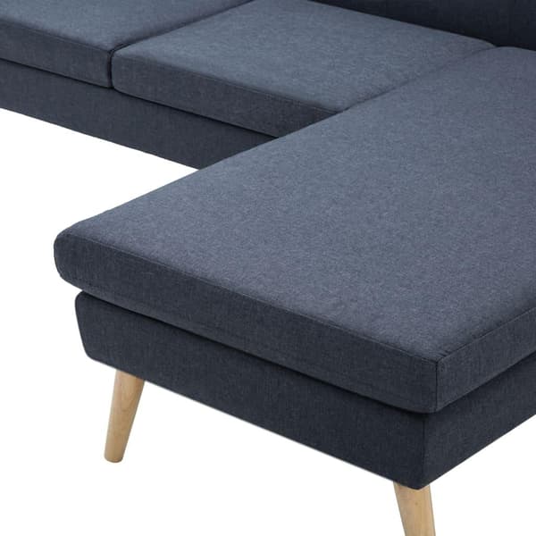 vidaXL Soffa L-formad tyg 186x136x79 cm mörkgrå grå