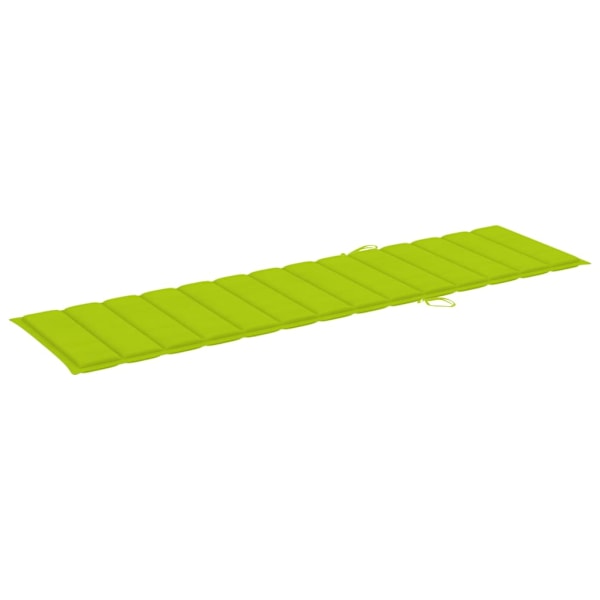 vidaXL Solsäng 2 st med bord och dyna massiv teak Grön