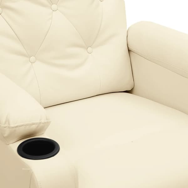 vidaXL Reclinerfåtölj gräddvit konstläder Creme