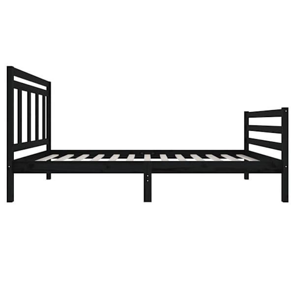 vidaXL Sängram svart massivt trä 100x200 cm enkelsäng Svart