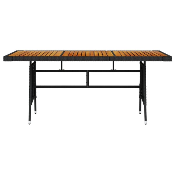 vidaXL Trädgårdsbord svart 160x70x72cm konstrotting massiv akaci Svart