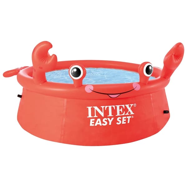 INTEX Uppblåsbar pool glad krabba Easy Set 183x51 cm Silver