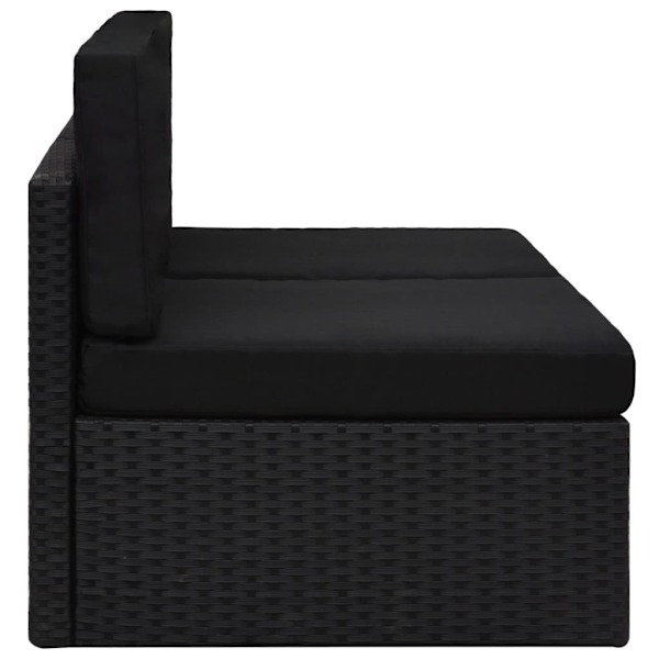 vidaXL Modulsoffa 2-sits konstrotting svart Svart