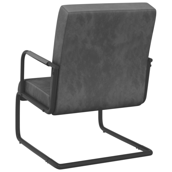 vidaXL Fribärande stol mörkgrå sammet grå