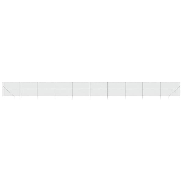 vidaXL Gunnebostängsel med markspett silver 1,6x25 m Silver