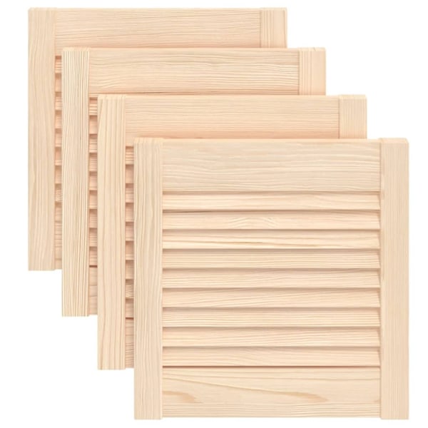 vidaXL Skåpluckor lamelldesign 4 st 39,5x39,4 cm massiv furu Brun