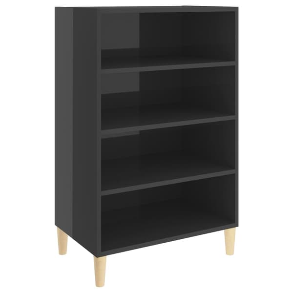 vidaXL Skänk grå högglans 57x35x90 cm konstruerat trä grå