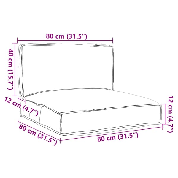 vidaXL Pallkuddset Oxford Tyg Grå 80 x 80 x 52 cm Grå
