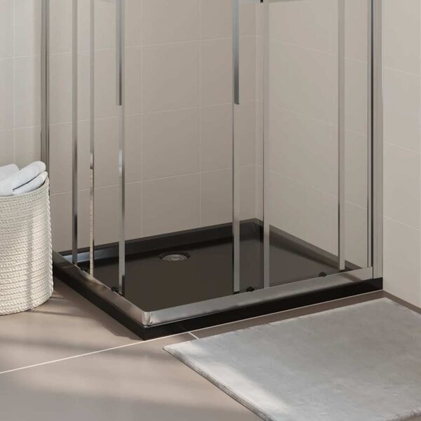 vidaXL Duschkar rektangulärt ABS svart 80x90 cm Svart