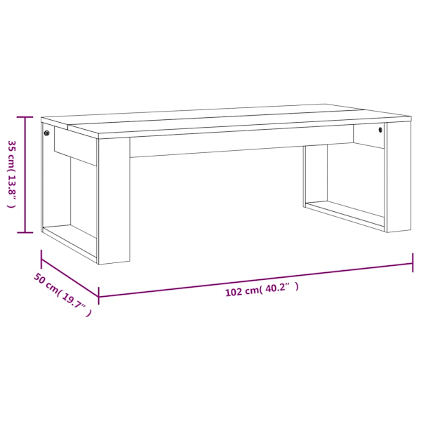 vidaXL Soffbord sonoma-ek 102x50x35 cm konstruerat trä Brun