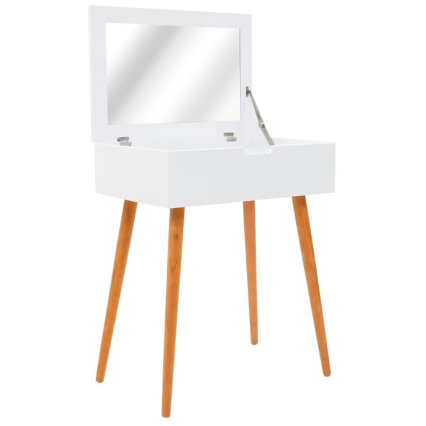 vidaXL Sminkbord med spegel MDF 60x40x75 cm Vit