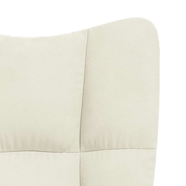 vidaXL Vilstol med fotpall gräddvit sammet Creme