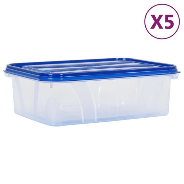 vidaXL Matbehållare med lock 10 delar PP Transparent