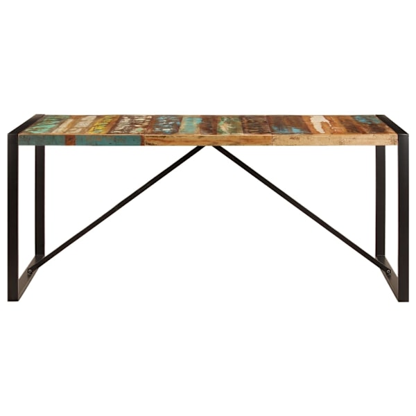 vidaXL Matbord 180x90x75 cm massivt återvunnet trä multifärg