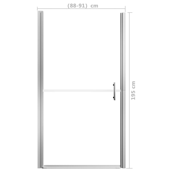 vidaXL Duschdörr härdat glas frostat 91x195 cm Frostat glas