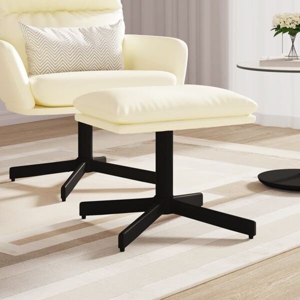 vidaXL Fotpall gräddvit 60x60x36 cm konstläder Kräm