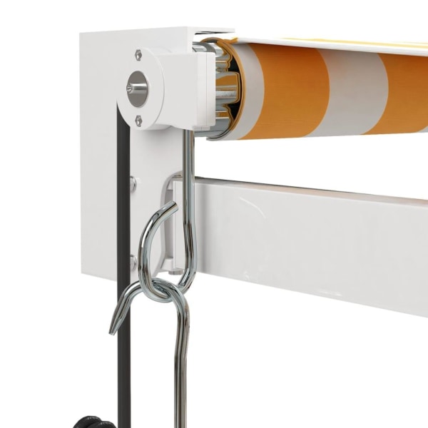 vidaXL Automatisk infällbar markis gul och vit 4,5x3 m Flerfärgsdesign