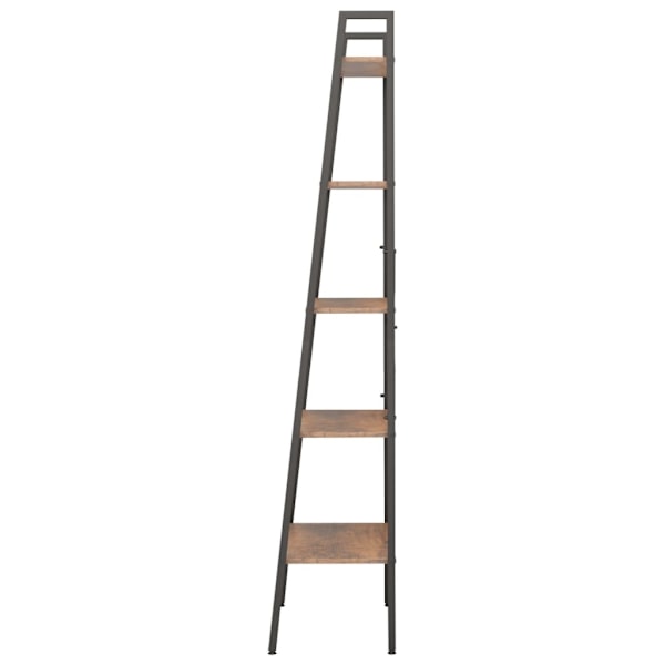 vidaXL Hylla 5 plan mörkbrun och svart 56x35x174 cm Brun