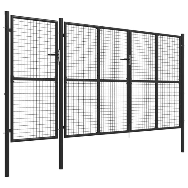 vidaXL Trädgårdsgrind stål 400x150 cm antracit Antracit