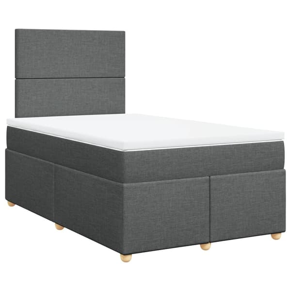 vidaXL Ramsäng med madrass mörkgrå 120x190 cm tyg Grå