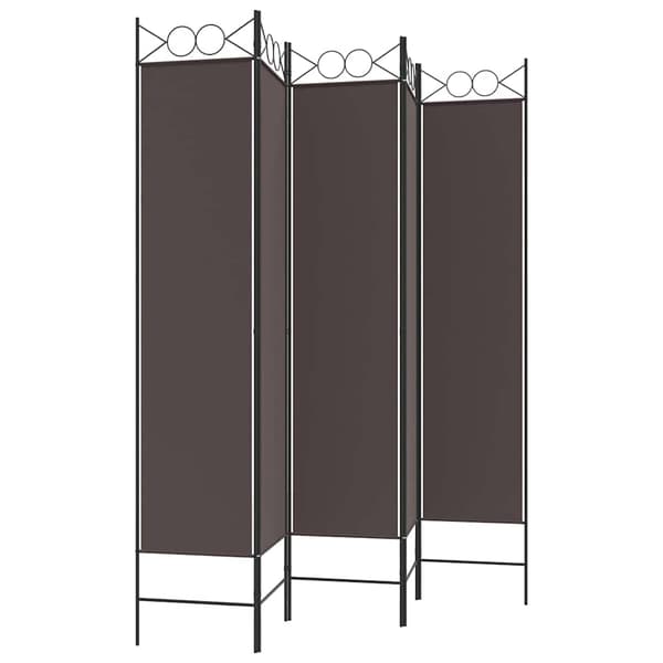vidaXL Rumsavdelare 5 paneler brun 200x200 cm tyg Brun