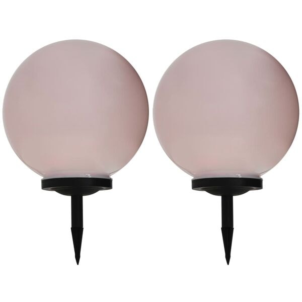 vidaXL Solcellslampor med LED 2 st sfäriska 40 cm RGB Vit