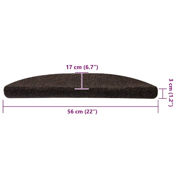 vidaXL Trappstegsmattor självhäftande 10 st brun 56x17x3 cm brodyr Brun