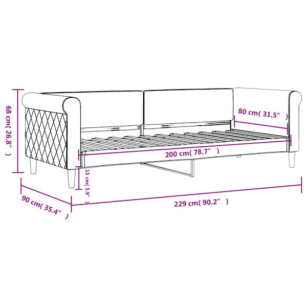 vidaXL Dagbädd blå 80x200 cm sammet Blå
