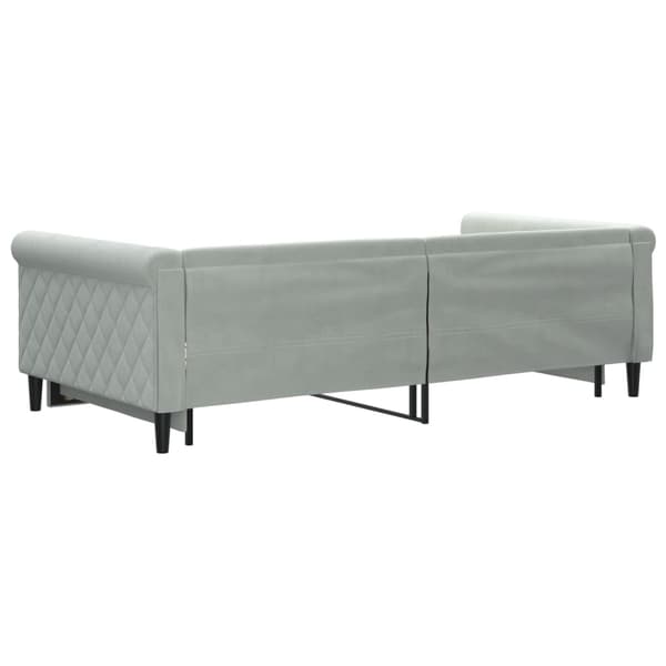 vidaXL Dagbädd utdragbar ljusgrå 100x200 cm sammet Grå