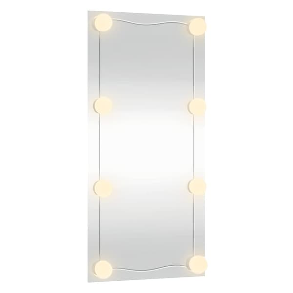 vidaXL Väggspegel med LED-belysning 30x60 cm glas rektangulär Silver