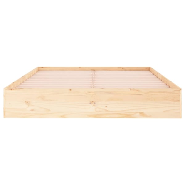 vidaXL Sängram massivt trä 140x190 cm Brun