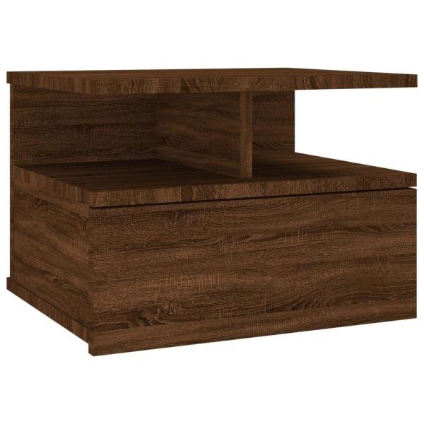 vidaXL Svävande sängbord brun ek 40x31x27 cm konstruerat trä Brun