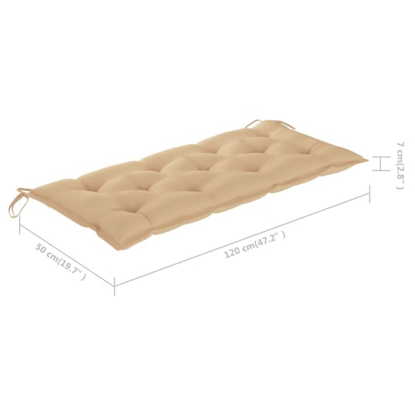 vidaXL Bänkdynor för trädgården 2st beige 120x50x7cm oxfordtyg Beige