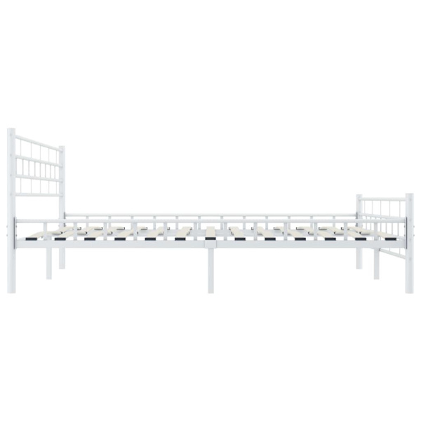 vidaXL Sängram vit metall 140x200 cm Vit