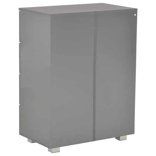 vidaXL Skänk högglans grå 60x35x80 cm spånskiva grå