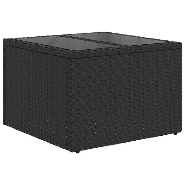 vidaXL Trädgårdsoffset 9 st Poly rattan Svart