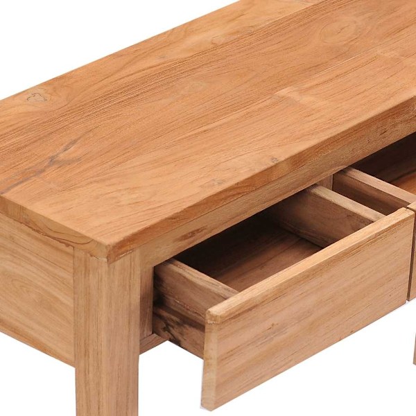 vidaXL Avlastningsbord 110x35x75 cm massiv teak Brun